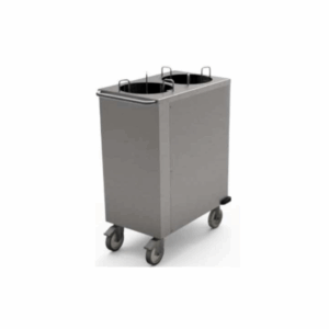 Tallriksdispenser för tallrik, 240-315-260mm 2st tuber för ca 2 x 60 tallrikar, öppningsbar för rengöring, höjd 750mm